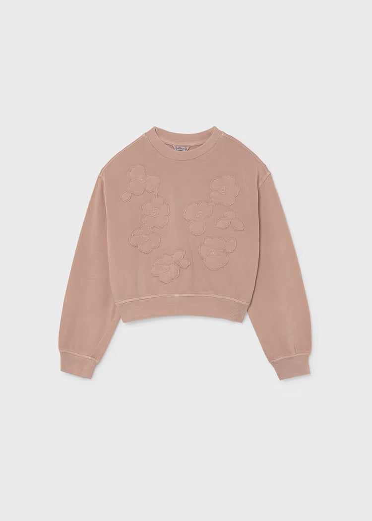 Mayoral Embroidered Sweatshirt Blush