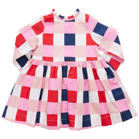 PINK CHICKEN AUTUMN DRESS NAVY RED CHECK