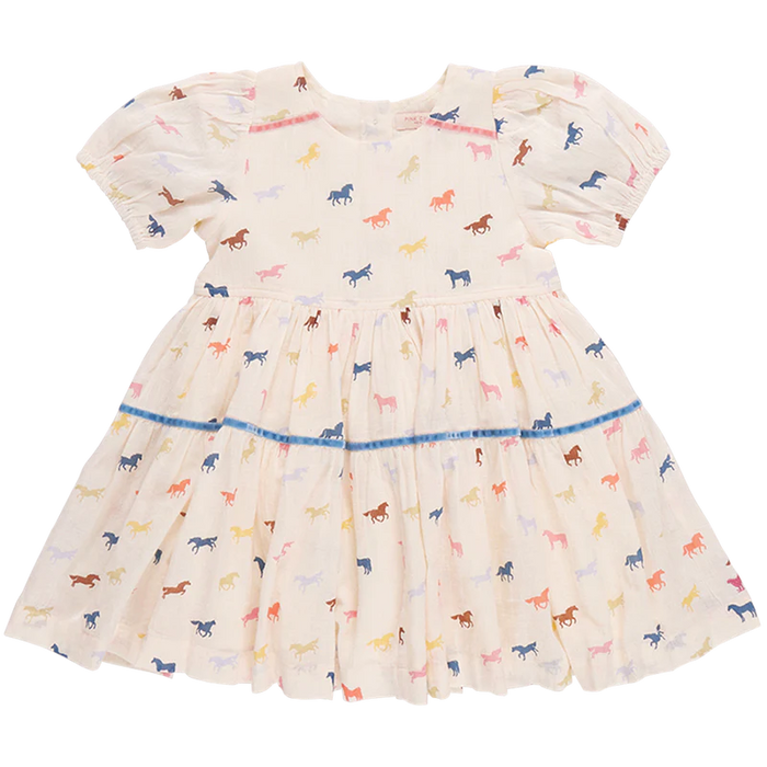 PINK CHICKEN CHARLIE DRESS BUBBLE MULTI TINY HORSES