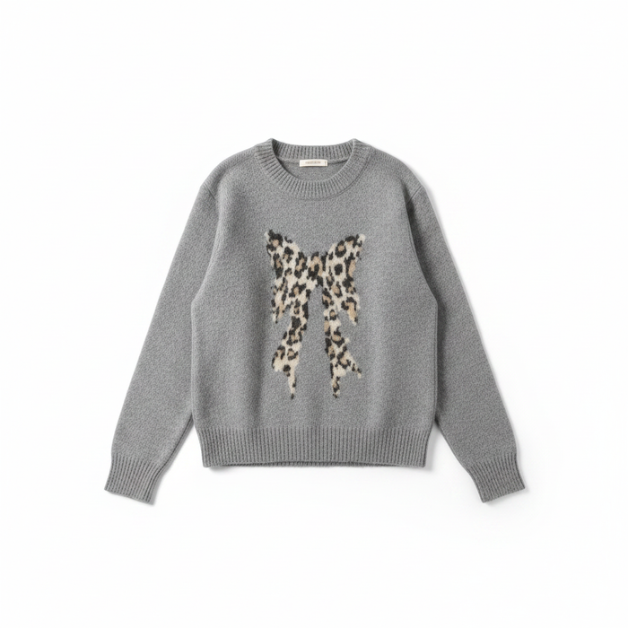 Gray Butterfly Sweater Flat Lay
