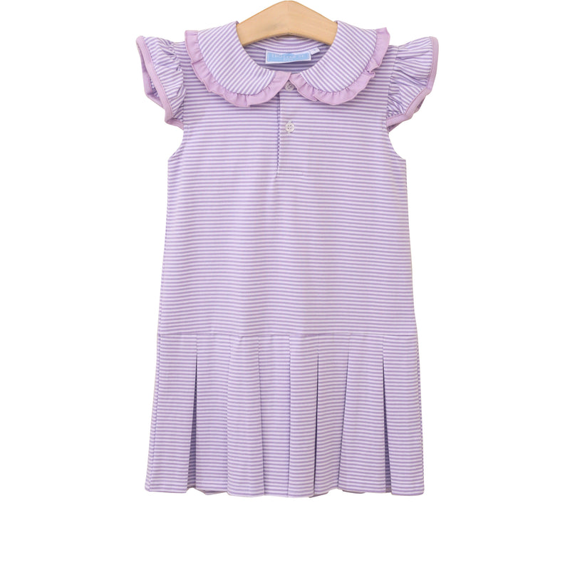 TROTTER STREET CAMILLA DRESS LAVENDER STRIPE