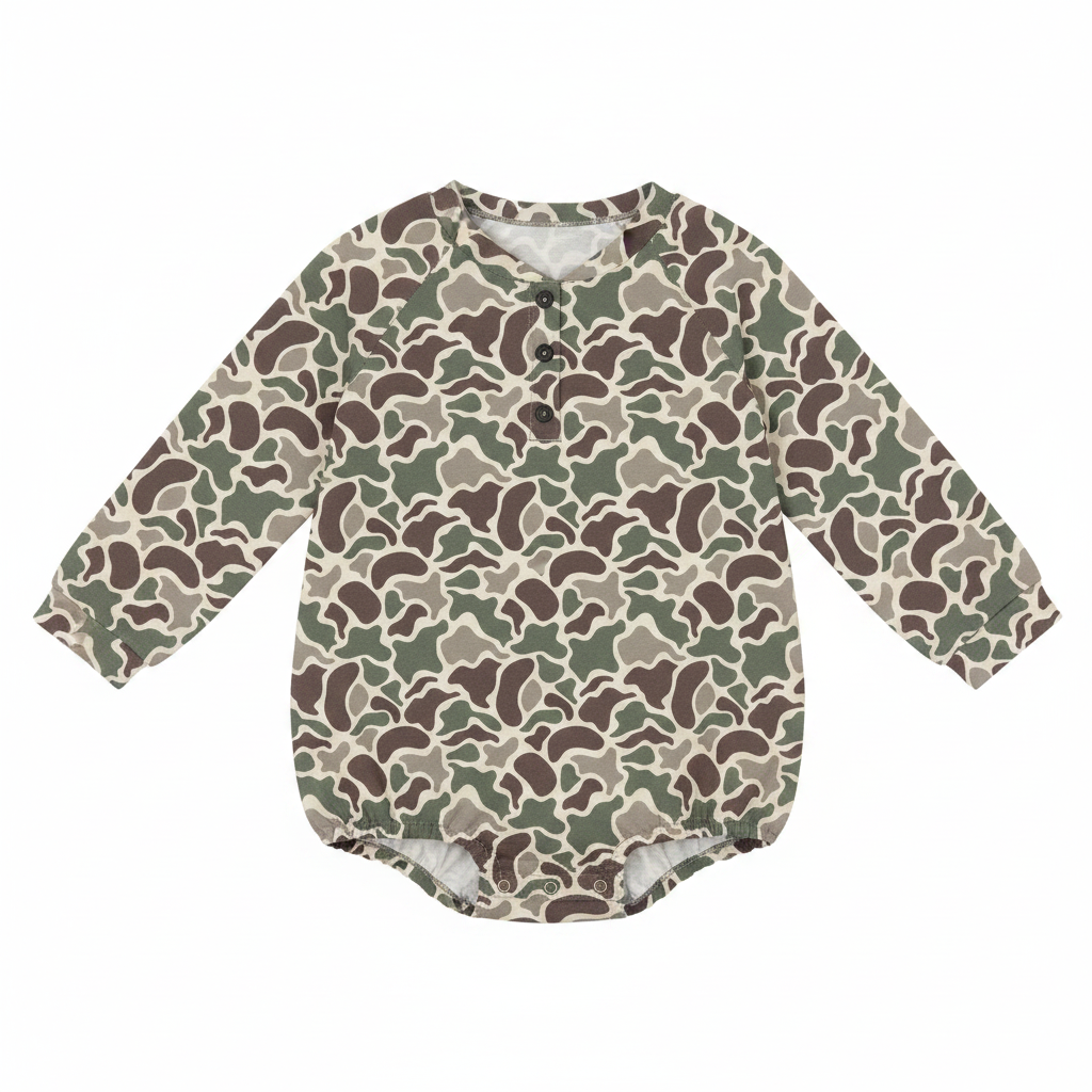 Harbor Hound Camo Bubble Romper - Revised