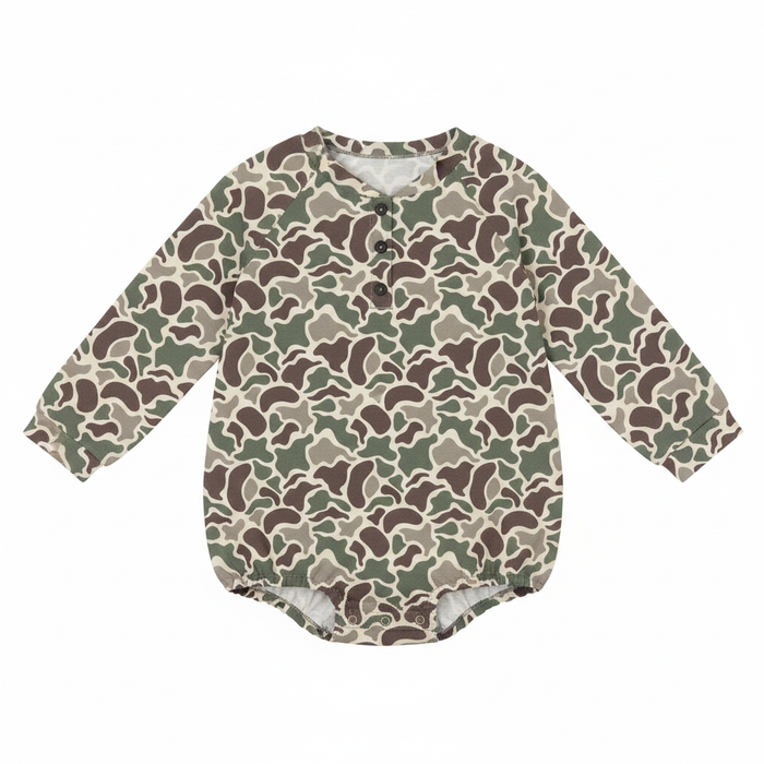 Harbor Hound Camo Bubble Romper - Revised