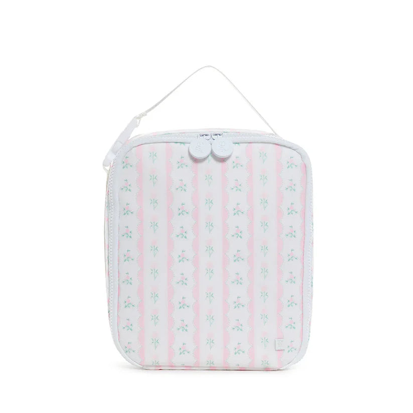 TRVL INSULATED LUNCH BOX RIBBON FLORAL PINK