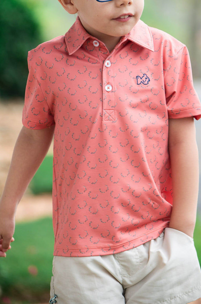PRODOH BOYS PRO PERFORMANCE POLO CRABAPPLE ANTLER