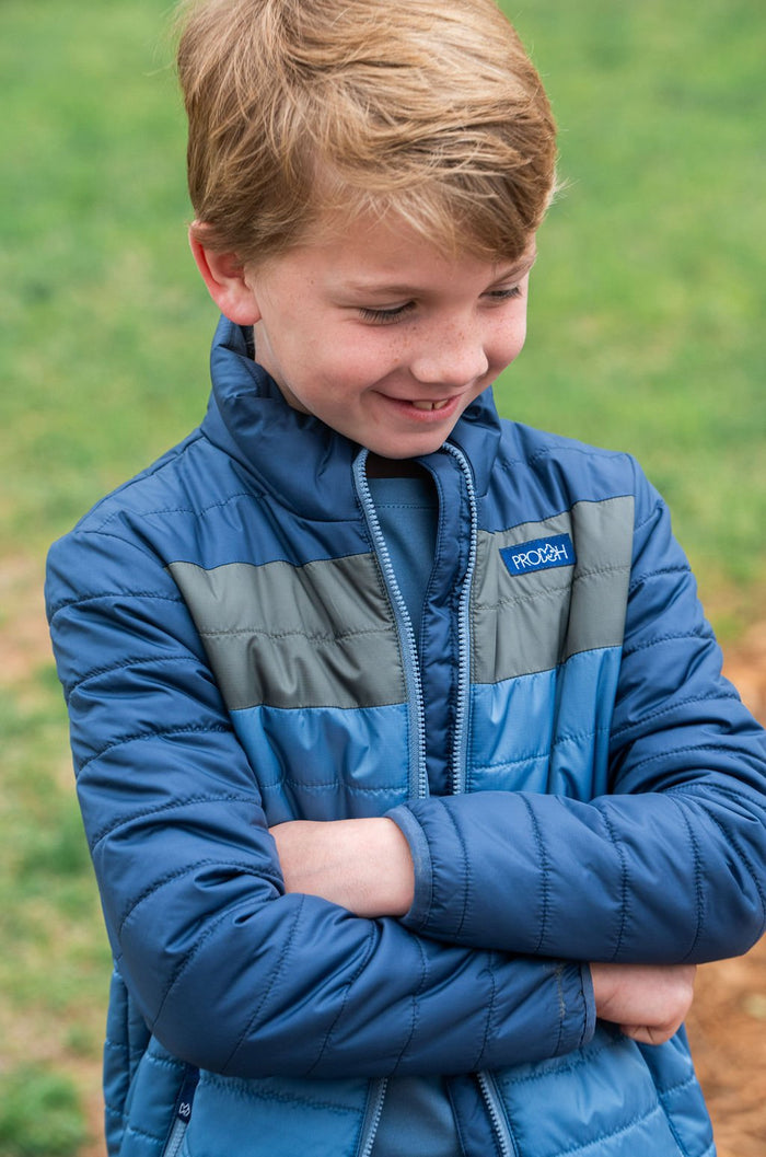 PRODOH BOYS PUFFER JACKET DARK DENIM COLORBLOCK