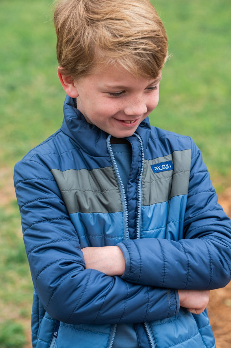 PRODOH BOYS PUFFER JACKET DARK DENIM COLORBLOCK