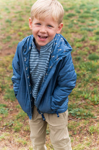PRODOH BOYS HOODED PUFFER JACKET COPEN BLUE