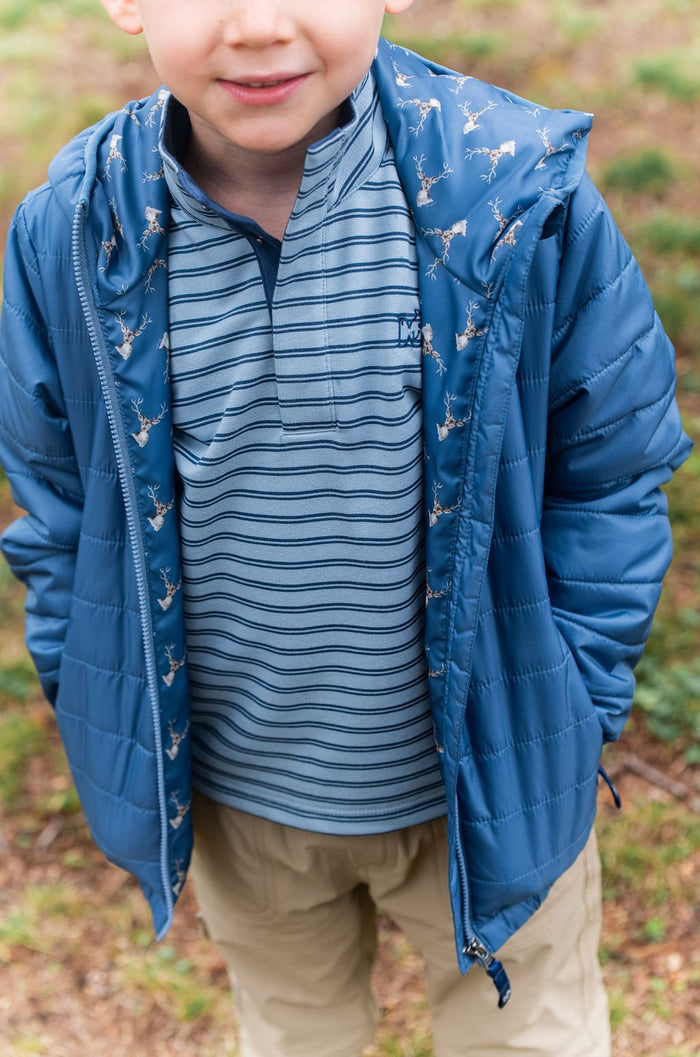 PRODOH BOYS HOODED PUFFER JACKET COPEN BLUE