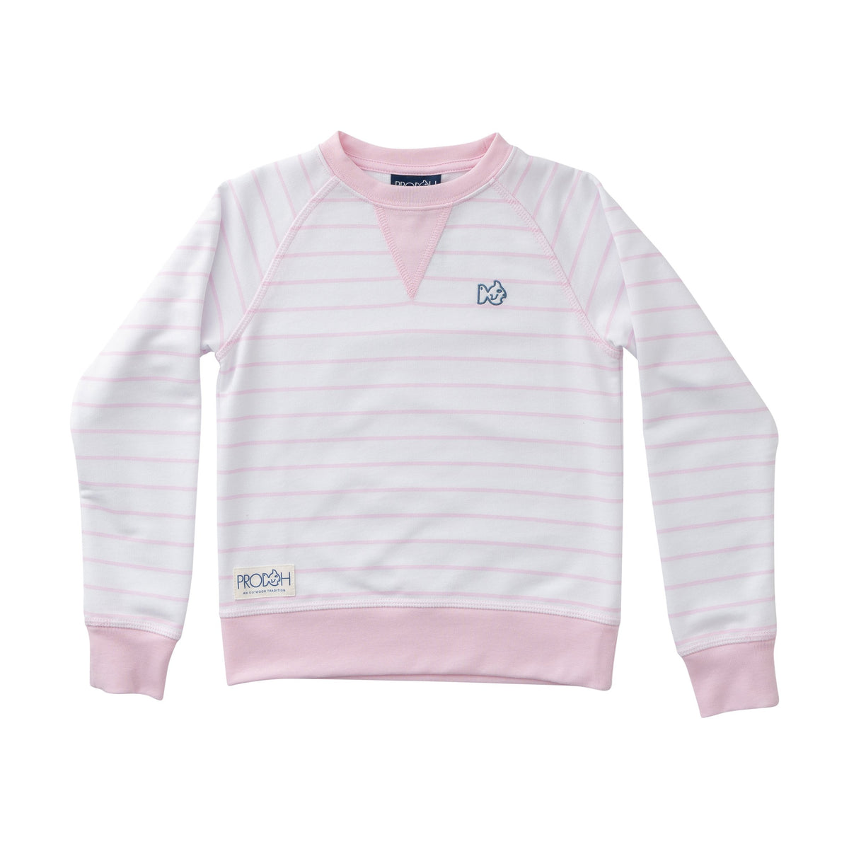 PRODOH GIRLS CREW CONTROL SWEATSHIRT PINK TULLE STRIPE