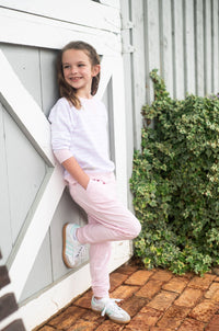 PRODOH GIRLS CREW CONTROL SWEATSHIRT PINK TULLE STRIPE