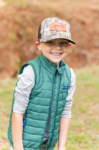 PRODOH KIDS'S PUFFER VEST IN POSY GREEN WITH SEA TURTLE PRINT LINER