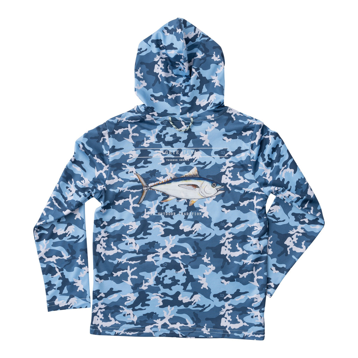 PRODOH PRO PERFORMANCE HOODIE FISHING TEE BLUE CAMO