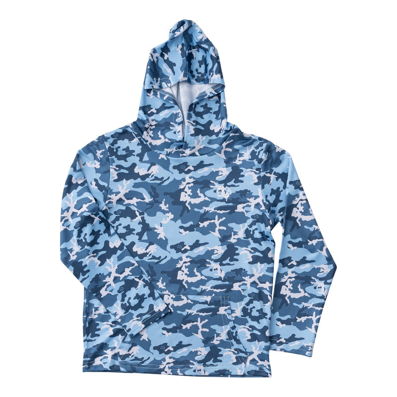 PRODOH PRO PERFORMANCE HOODIE FISHING TEE BLUE CAMO