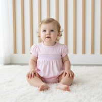 Pink Pima Hand Smocked Bubble