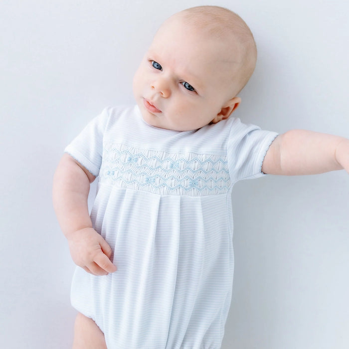 Jacob Smocked Bubble Light Blue