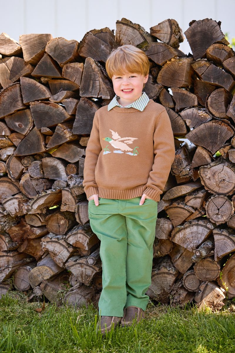 LITTLE ENGLISH INTARSIA SWEATER MALLARD