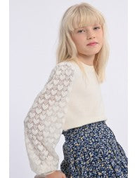 MOLLY BRACKEN KNIT SWEATER FANCY SLEEVES