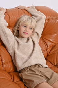 MOLLY BRACKEN FAUX LEATHER SHORTS BEIGE
