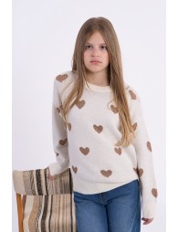MOLLY BRACKEN KNIT SWEATER WITH HEARTS