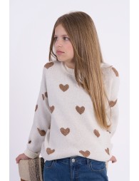 MOLLY BRACKEN KNIT SWEATER WITH HEARTS
