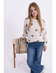 MOLLY BRACKEN KNIT SWEATER WITH HEARTS