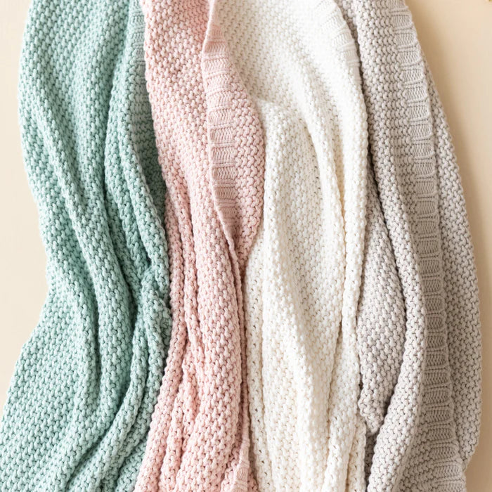 KYTE BABY CHUNKY KNIT BABY BLANKET IN BLUSH