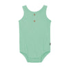 KYTE BABY HENLEY TANK BUBBLE ROMPER IN WASABI