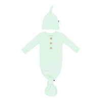 KYTE BABY KNOTTED GOWN WITH HAT SET IN MINT