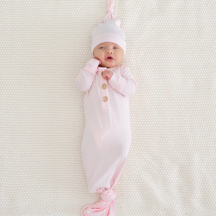 KYTE BABY KNOTTED GOWN WITH HAT SET IN SAKURA