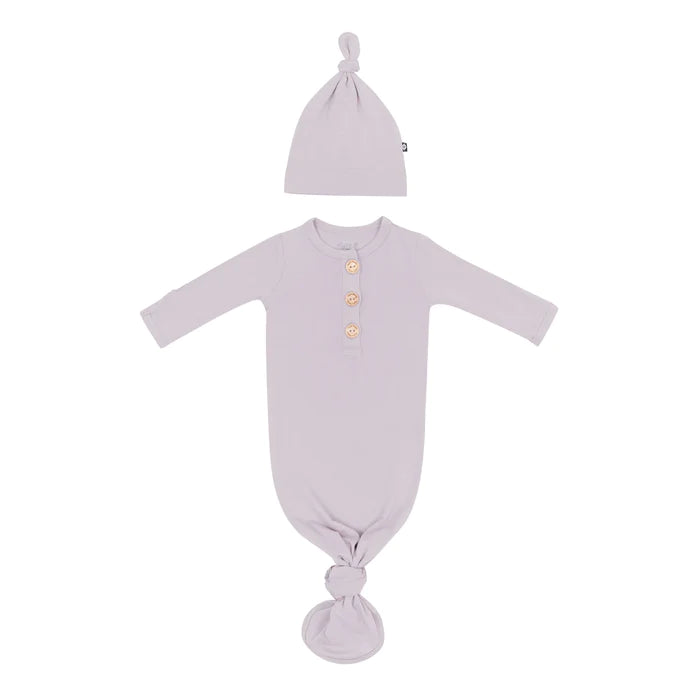 KYTE BABY KNOTTED GOWN WITH HAT SET IN WISTERIA