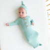 KYTE BABY RIBBED KNOTTED GOWN WITH HAT SET IN WASABI