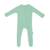 KYTE BABY RIBBED ZIPPERED FOOTIE IN WASABI