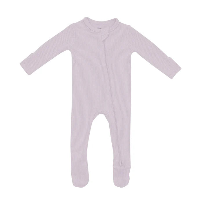 KYTE BABY RIBBED ZIPPERED FOOTIE IN WISTERIA