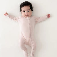 KYTE BABY ZIPPERED FOOTIE BLUSH