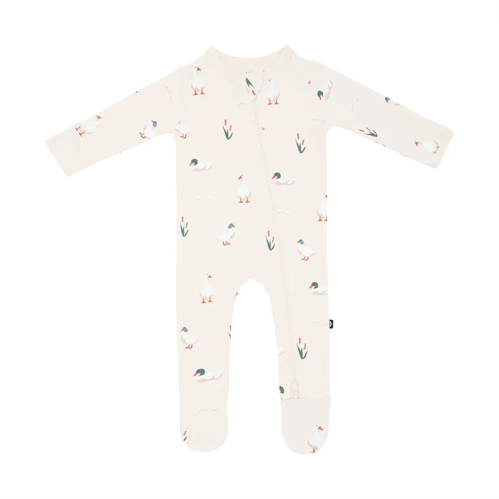 KYTE BABY ZIPPERED FOOTIE DUCK