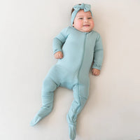 KYTE BABY ZIPPERED FOOTIE GLACIER