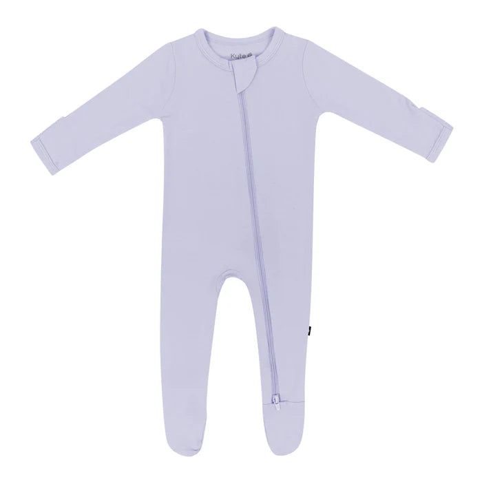 KYTE BABY ZIPPERED FOOTIE IN LILAC