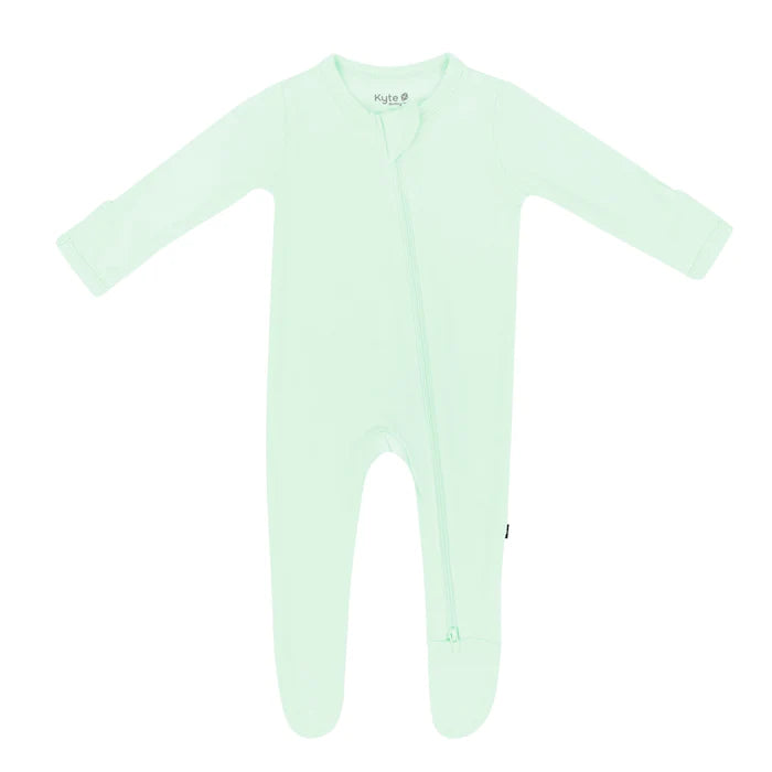 KYTE BABY ZIPPERED FOOTIE IN MINT