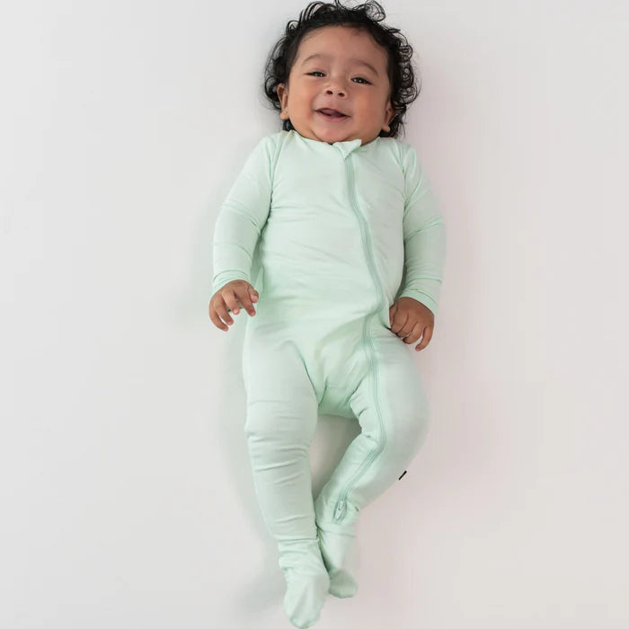 KYTE BABY ZIPPERED FOOTIE IN MINT