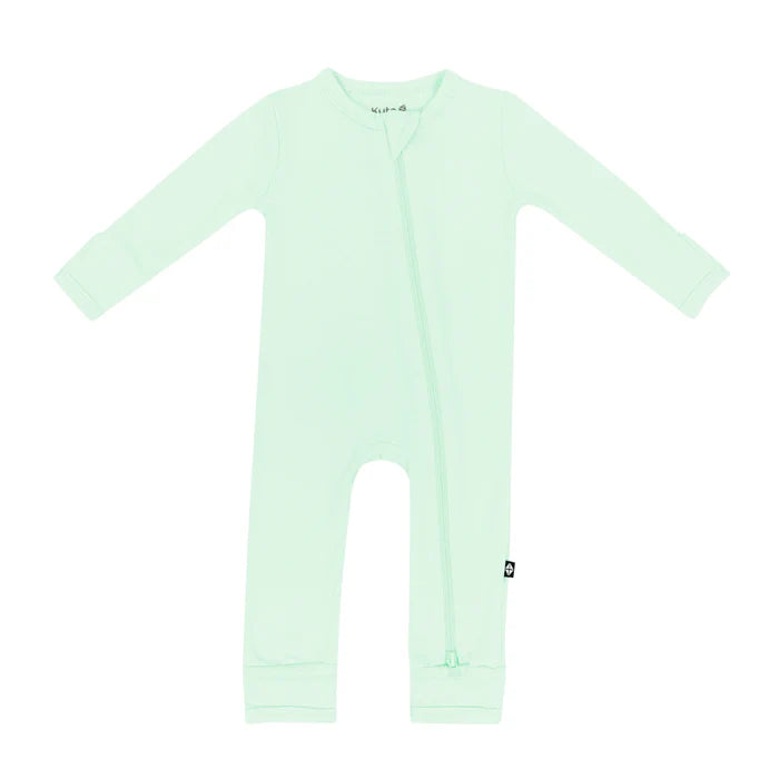 KYTE BABY ZIPPERED ROMPER IN MINT