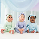 KYTE BABY ZIPPERED ROMPER IN POWDER