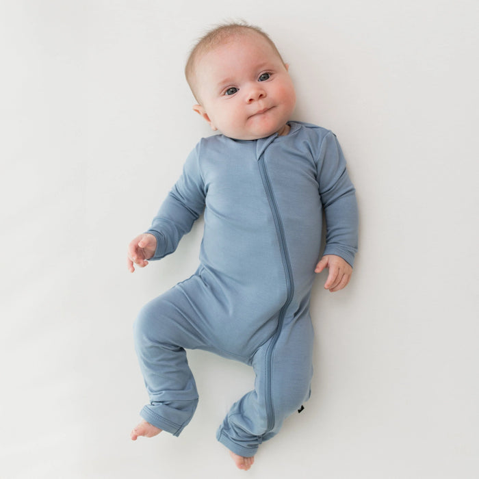 KYTE BABY ZIPPERED ROMPER SLATE