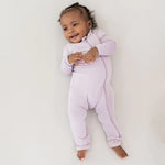 KYTE BABY ZIPPERED ROMPER IN WISTERIA