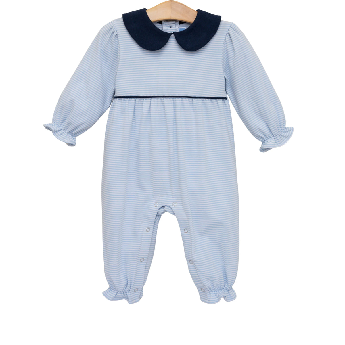 Katherine Romper Light Blue Stripe/Navy
