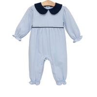Katherine Romper Light Blue Stripe/Navy