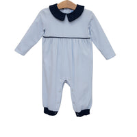 Gabriel Romper Light Blue Stripe/Navy