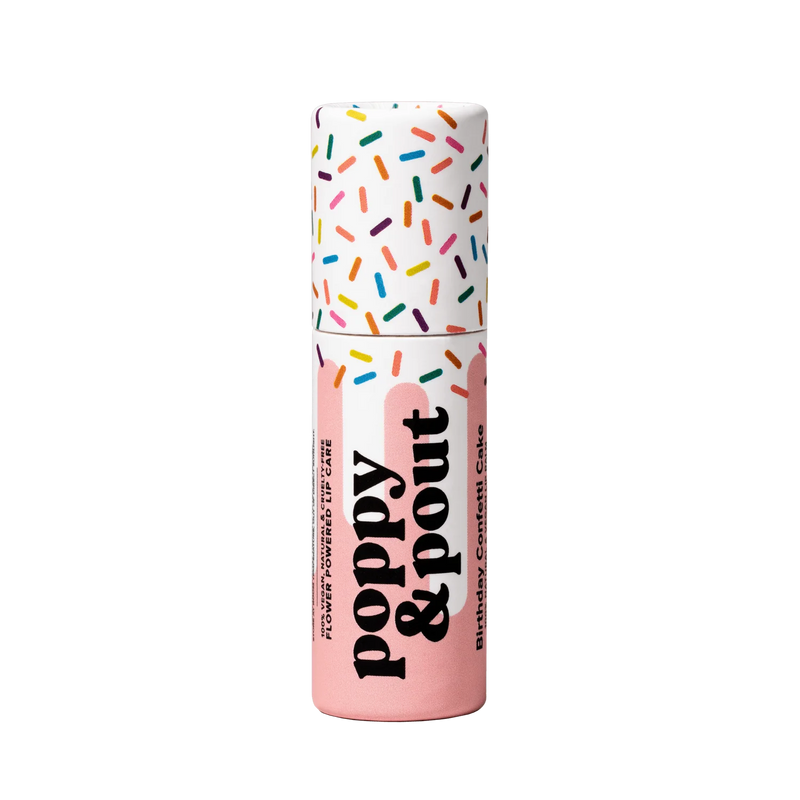 POPPY & POUT BIRTHDAY CONFETTI CAKE LIP BALM PINK