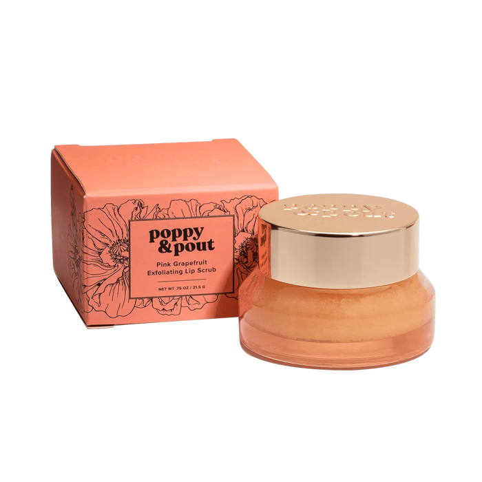 POPPY & POUT LIP SCRUB PINK GRAPEFRUIT