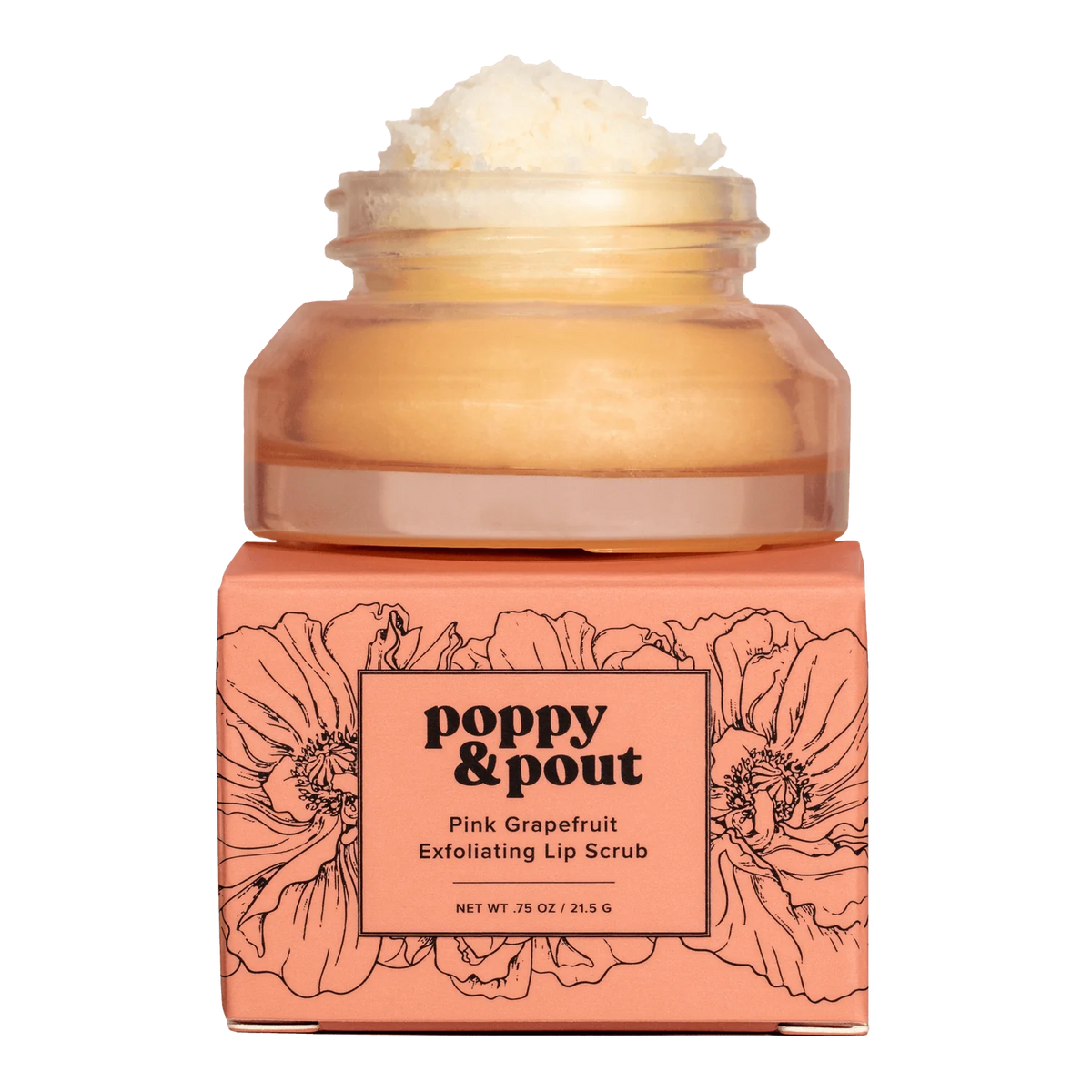 POPPY & POUT LIP SCRUB PINK GRAPEFRUIT